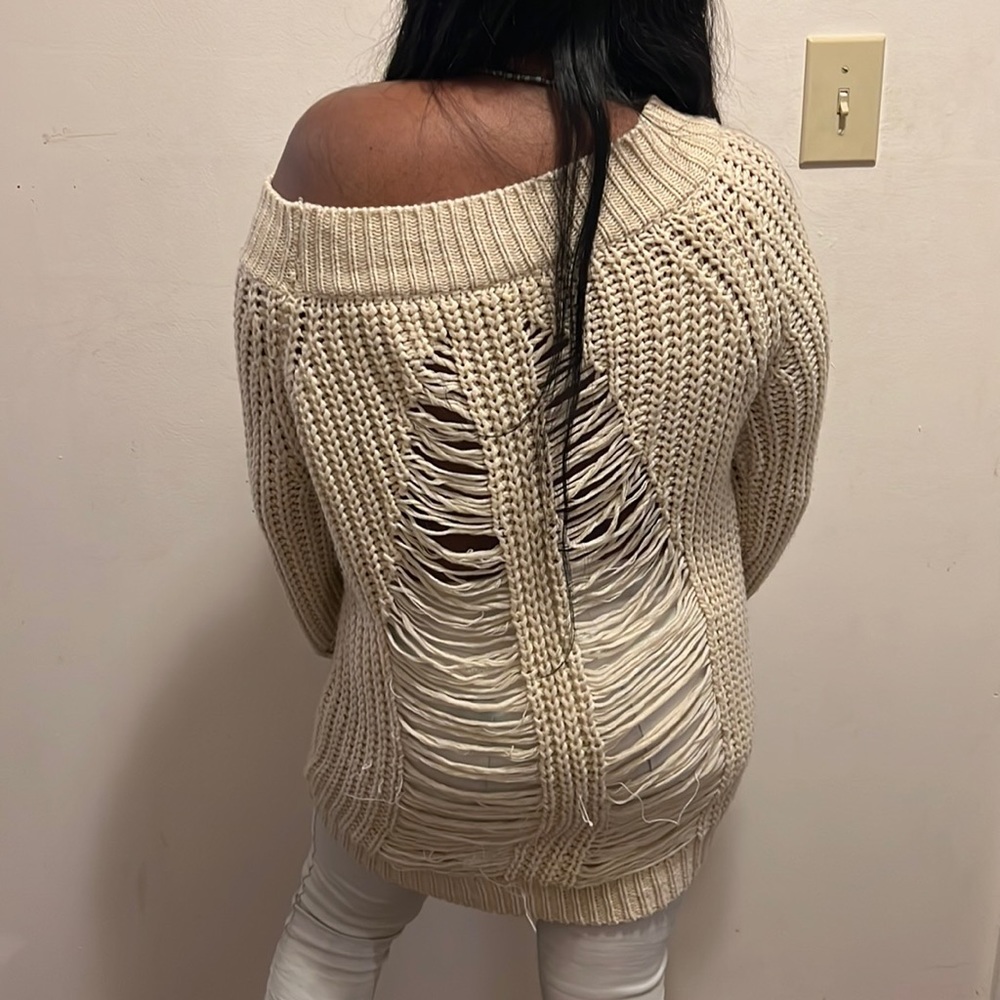 Windsor Beige Off Shoulder Sweater
